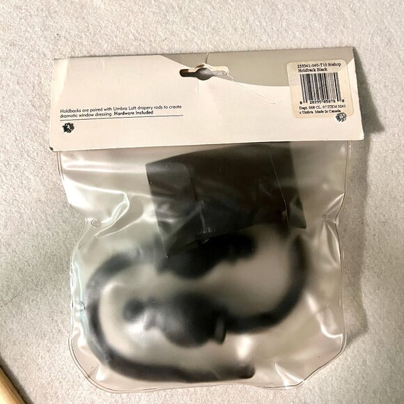 Loft Umbra Drapery Curtain Holdback * Bishop * Black * Set of 2 * New In Package - Picture 4 of 5
